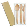 Natural Birch Wood Eco-Friendly Disposable Cutlery Set with Napkin - Spoons, Forks, Knives, and Napkins (75 Guests) Image 1