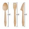 Natural Birch Wood Eco-Friendly Disposable Cutlery Set with Napkin - Spoons, Forks, Knives, and Napkins (75 Guests) Image 1
