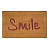 Natural Coir "Smile" Outdoor Rectangular Doormat 18" x 30" Image 1