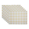 Natural Heavyweight Check Fringed Placemat (Set Of 6) Image 1