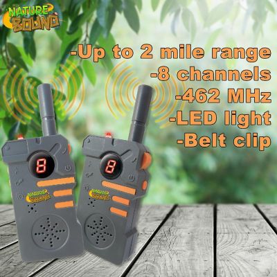 Nature Bound Walkie Talkies &amp;#8211; 2pc Set, 2 Mile Range, Flashlight, 8 Channels 5+ Image 1