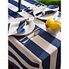 Nautical Blue Cabana Stripe Outdoor Tablecloth With Zipper 52 Round Image 2