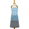 Nautical Blue Chevron Chef Apron Image 1