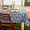 Nautical Blue  Floral Print Outdoor Tablecloth With Zipper, 60X84 Image 3