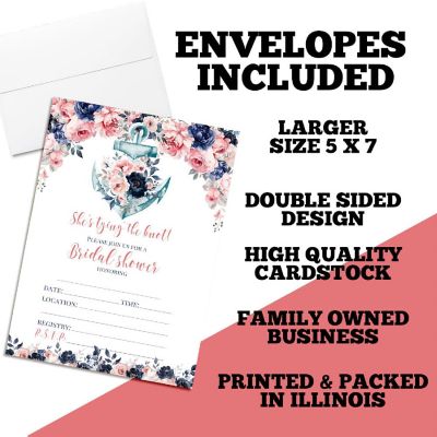 Nautical Bridal Shower Party Invitations Image 1