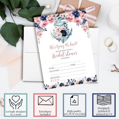 Nautical Bridal Shower Party Invitations Image 2
