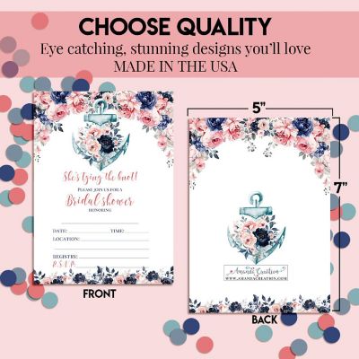 Nautical Bridal Shower Party Invitations Image 3