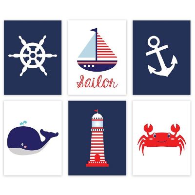 Nautical Lighthouse Anchor 6Pk 8.5x11in Image 1