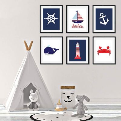 Nautical Lighthouse Anchor 6Pk 8.5x11in Image 3
