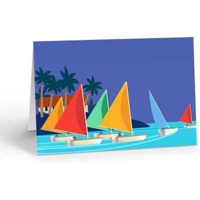 Nautical Note Cards - 10 Boxed Cards and Envelopes - Sailing, Boating Image 1