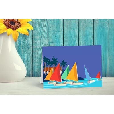 Nautical Note Cards - 10 Boxed Cards and Envelopes - Sailing, Boating Image 2