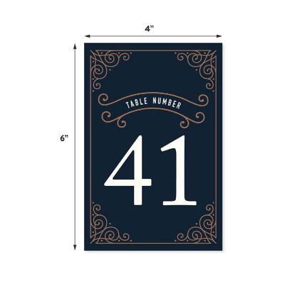 Navy Art Deco Table Numbers 41-60 4x6 Image 1