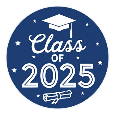 Navy Blue Class of  Stickers 2in Image 1