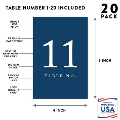 Navy Blue Perforated Numbers 1 20 Image 1