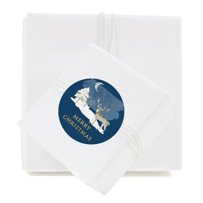Navy Blue Rustic Deer Christmas Labels Image 2