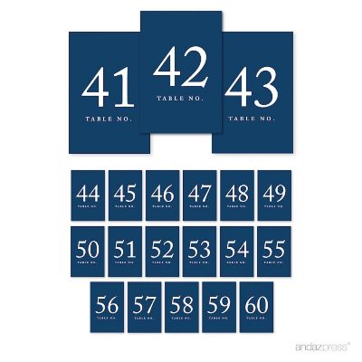 Navy Blue Table Numbers 41 60 Image 1