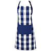 Navy Buffalo Check Chef Apron Image 1