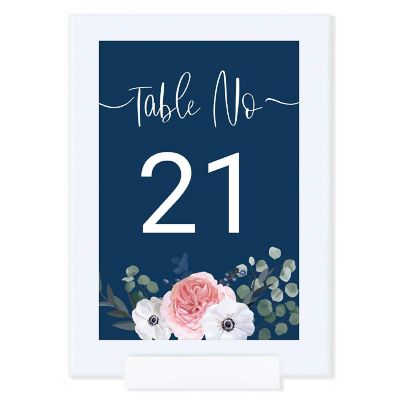 Navy Eucalyptus Table Numbers 21-40 4x6 Image 1