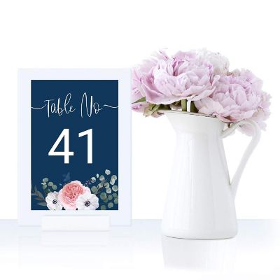 Navy Eucalyptus Table Numbers 41-60 4x6 Image 2