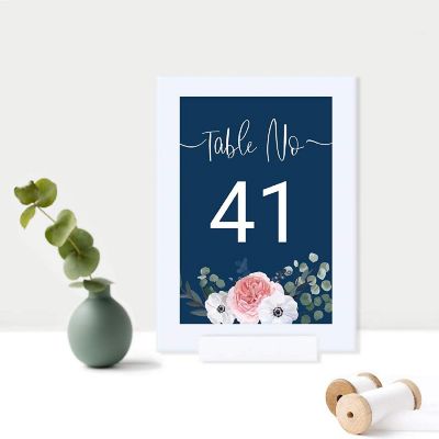 Navy Eucalyptus Table Numbers 41-60 4x6 Image 3