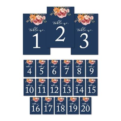 Navy Fall Floral Numbers 1 20 Image 1