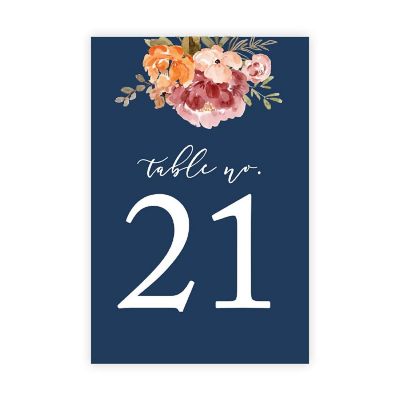 Navy Fall Floral Numbers 21 40 Image 1