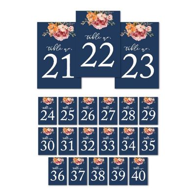 Navy Fall Floral Numbers 21 40 Image 1
