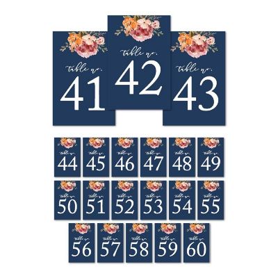 Navy Fall Floral Numbers 41 60 Image 1