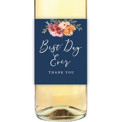 Navy Fall Floral Wedding Best Day Ever Image 1