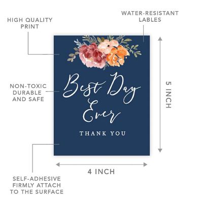 Navy Fall Floral Wedding Best Day Ever Image 2