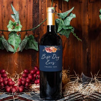 Navy Fall Floral Wedding Best Day Ever Image 3