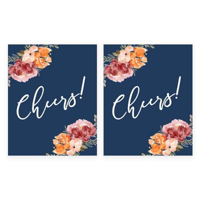 Navy Fall Floral Wedding Cheers Image 1