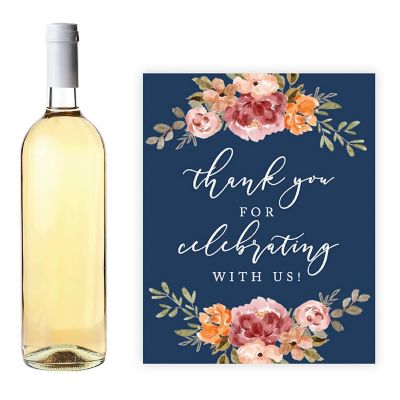 Navy Fall Floral Wedding Thanks Image 1