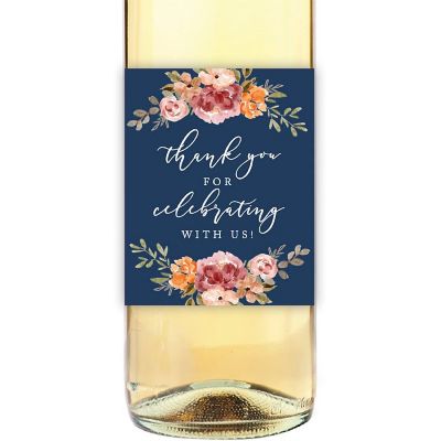 Navy Fall Floral Wedding Thanks Image 1
