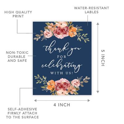 Navy Fall Floral Wedding Thanks Image 2