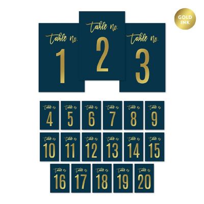 Navy Gold Metallic Numbers 1 20 Image 1