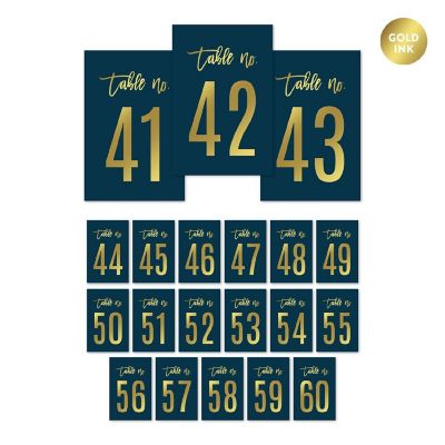 Navy Gold Perforated Numbers 41 60 Image 1