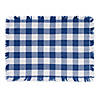 Navy Heavyweight Check Fringed Placemat (Set Of 6) Image 3