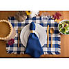 Navy Heavyweight Check Fringed Placemat (Set Of 6) Image 4