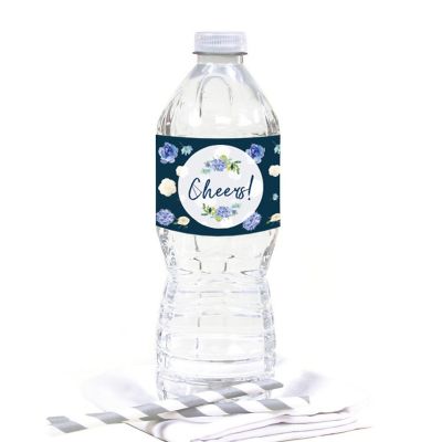 Navy Hydrangea Baby Label 20pk 2.5x8.5in Image 1