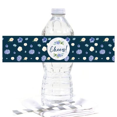 Navy Hydrangea Baby Label 20pk 2.5x8.5in Image 1