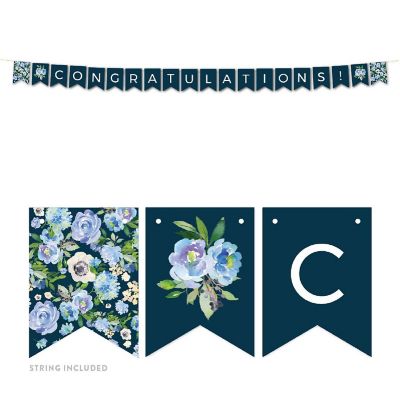 Navy Hydrangea Congrats - 4 x 5.5 Inch Image 1