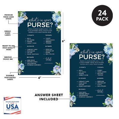 Navy Hydrangea Purse Game, 20pk Image 1