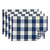 Navy/Off White Reversible Gingham/Buffalo Check Placemat Set Image 1