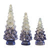 Navy Ombre Led Frosted Glass Tree Decor (Set Of 3) 9.5"H, 13.25"H, 15.75"H Glass 3 Aa Batteries, Not Included Image 1
