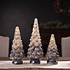 Navy Ombre Led Frosted Glass Tree Decor (Set Of 3) 9.5"H, 13.25"H, 15.75"H Glass 3 Aa Batteries, Not Included Image 1