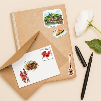 Navy Peony Albania Stickers Image 3