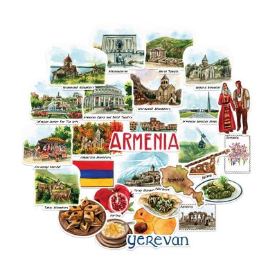 Navy Peony Armenia Stickers Image 1