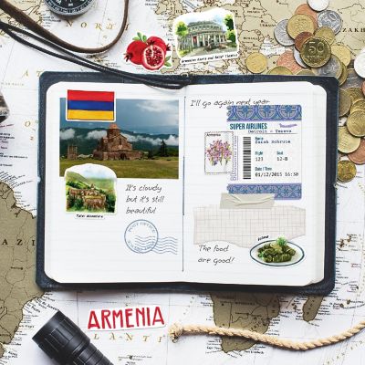 Navy Peony Armenia Stickers Image 2