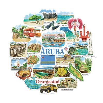 Navy Peony Aruba Stickers Image 1